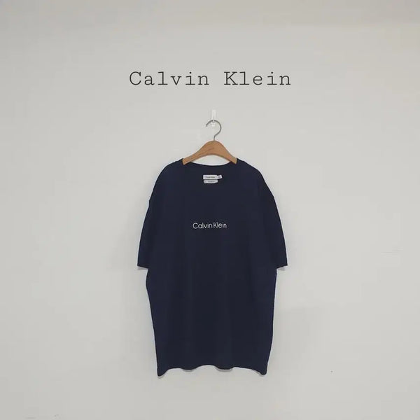 [BUNJANG] Calvin Klein Big Logo Short Sleeve T-Shirt Navy L / No.26072602 캘빈클라인 빅로고 반팔티 네이비