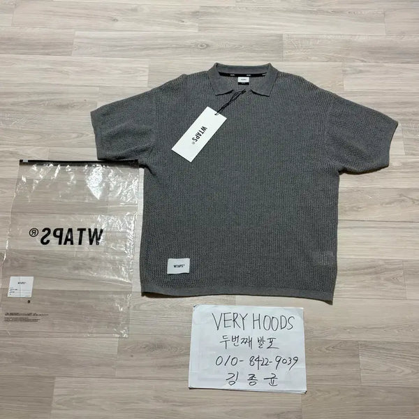 [BUNJANG] WTAPS 26SS DUP Sweater Cotton Grey Size 3 (105) / 더블탭스 26SS DUP 반팔 니트 그레이