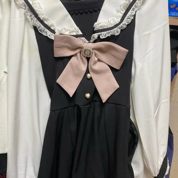 [BUNJANG] Lizlisa Sailor Setup Set - Black / 리즈리사 세일러 셋업 블랙