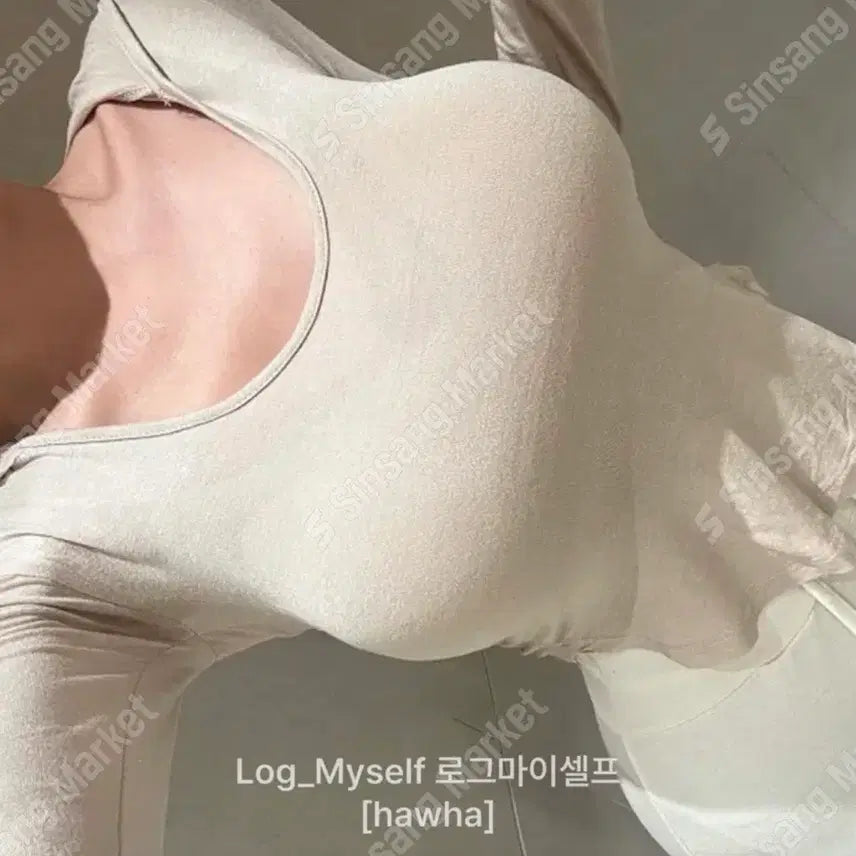 [BUNJANG] Long Sleeve Spandex T-Shirt with Hood / 후드 굴림 스판 티셔츠