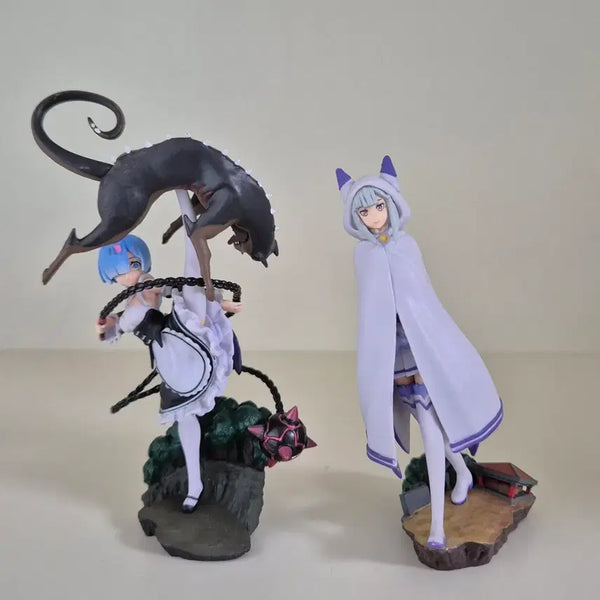[BUNJANG] Re:Zero Petit Rama Emilia & Ram Figure Bundle Set / 리제로 푸치라마/쁘띠라마 미니 피규어 에밀리아 렘 일괄