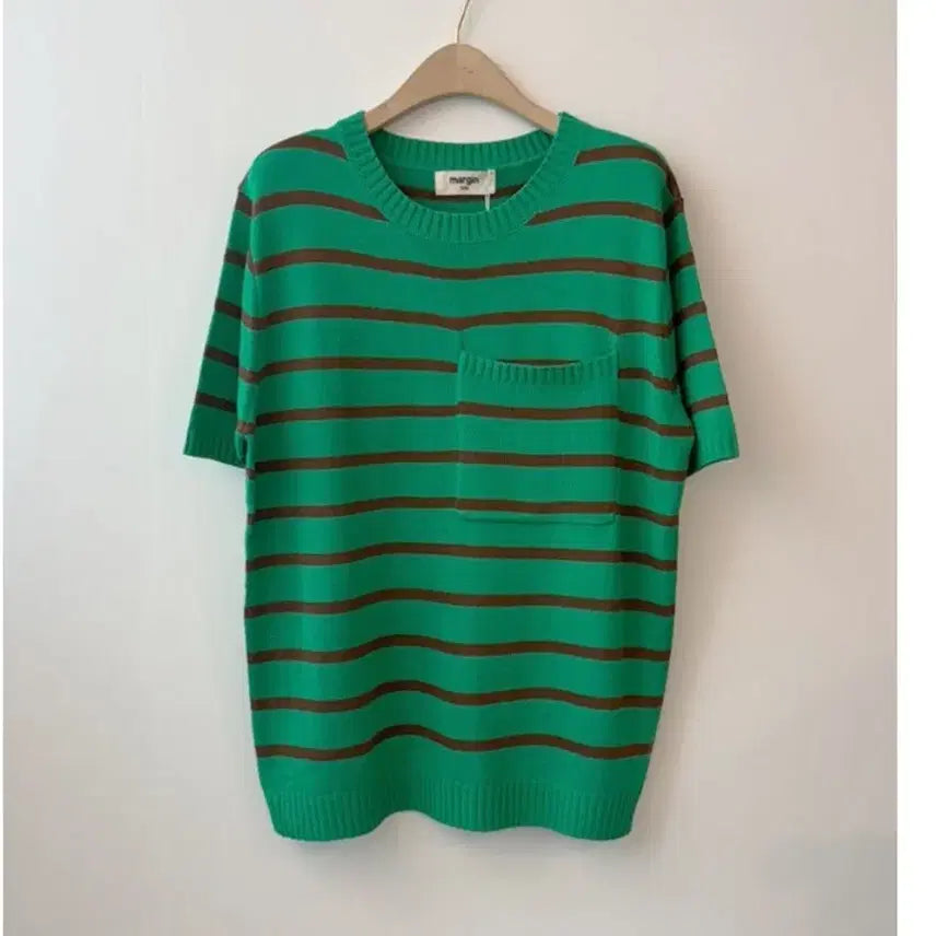 [BUNJANG] Navy/Green Knit T-shirt (New) / L 여름니트티셔츠(새상품)
