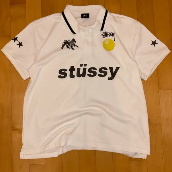 [BUNJANG] Stussy Football Polo White / 스쿠시 풋볼 폴로 화이트