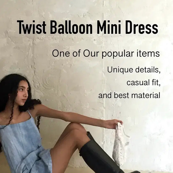 [BUNJANG] Our salty Twist Balloon Mini Dress / 아우어솔티 트위스트 벌룬 미니 원피스