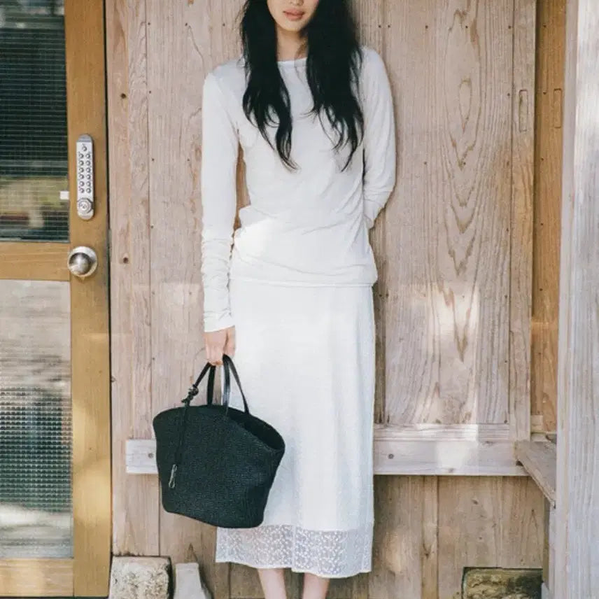[BUNJANG] Mango Please Rosie Lace Skirt Ivory S / 망고매니플리즈 로지 레이스 스커트 아이보리 S