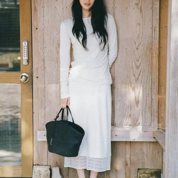 [BUNJANG] Mango Please Rosie Lace Skirt Ivory S / 망고매니플리즈 로지 레이스 스커트 아이보리 S