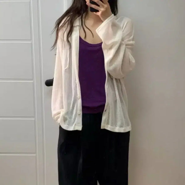 [BUNJANG] After Monday Linen Knitting Hooded Cardigan / 에프터먼데이 린넨 니팅 후드 가디건