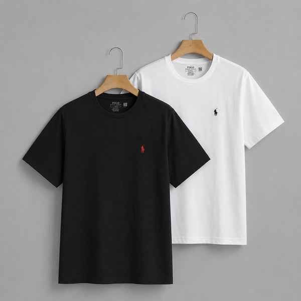 [BUNJANG] Polo Ralph Lauren Crew Neck T-Shirt Black/White / 폴로랄프로렌 반팔티 폴로 라운드 블랙/화이트