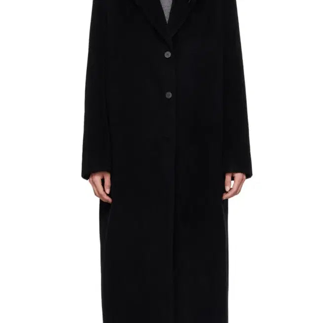 [BUNJANG] Re917 Black Cashmere Single Breasted Coat / 르917 블랙 캐시미어 싱글 브레스트코트