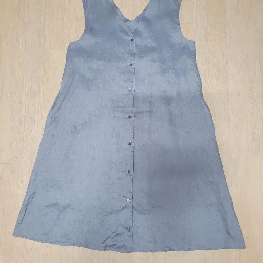 [BUNJANG] Linen V-Neck Sleeveless Maxi Dress / 브이넥 린넨 민소매 원피스(프리)