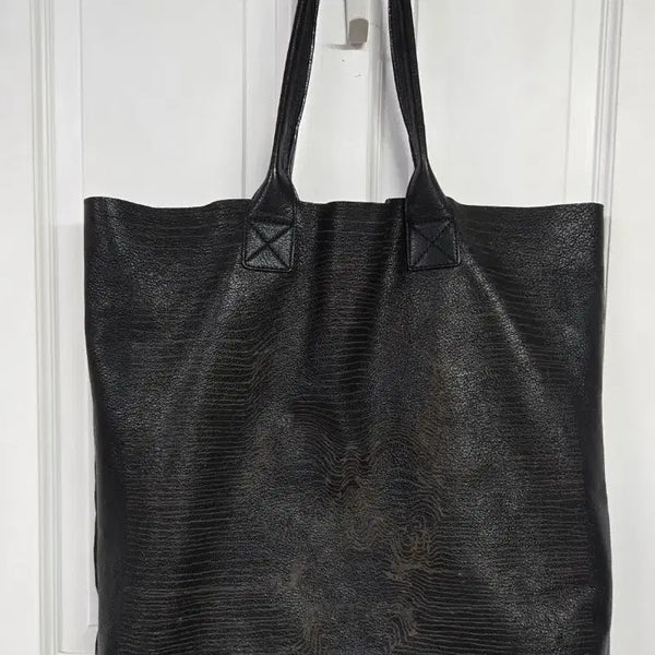 [BUNJANG] John Varvatos Skull Art Vintage Tote Bag Black Leather / 존바바토스 스컬아트 빈티지 토트백