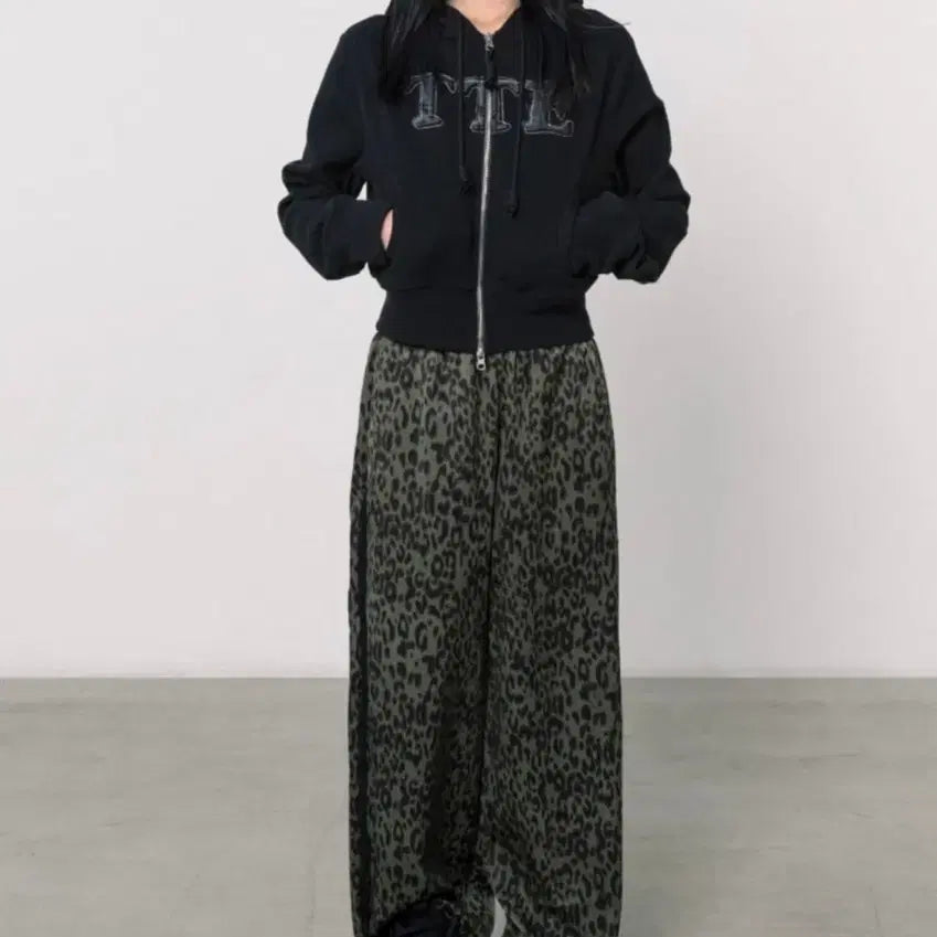 [BUNJANG] 328 Leopard Tassel Pants Green / 쓰리투에이티 LEOPARD TASSEL PANTS GREEN