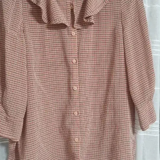 [BUNJANG] Olive des Olive Check Pattern Frill Collar Blouse / 올리브데올리브 블라우스