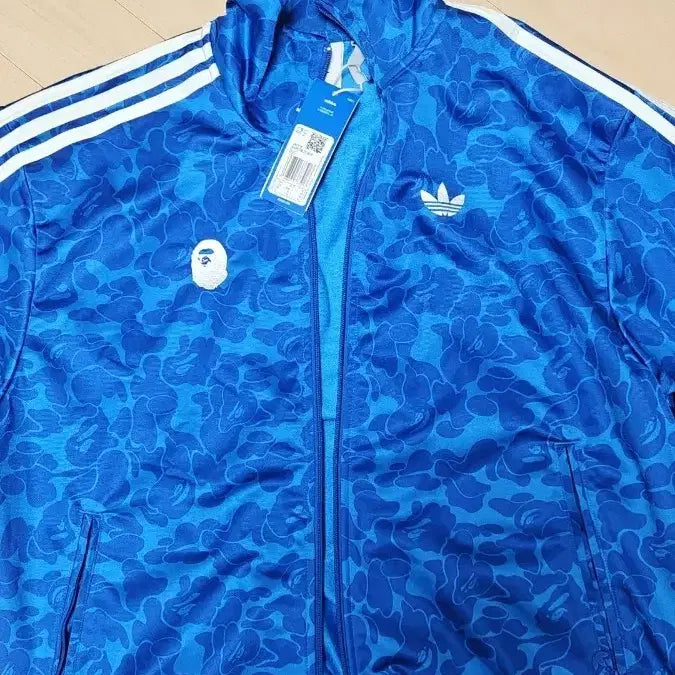 [BUNJANG] Adidas x Bape Collaboration Camo Track Jacket Blue / 아디다스 베이프 콜라보 트랙탑 블루