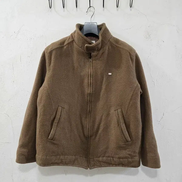 [BUNJANG] Lacoste Brown Wool High-Neck Jacket 100 / 라코스테 브라운 울 하이넥 자켓 100