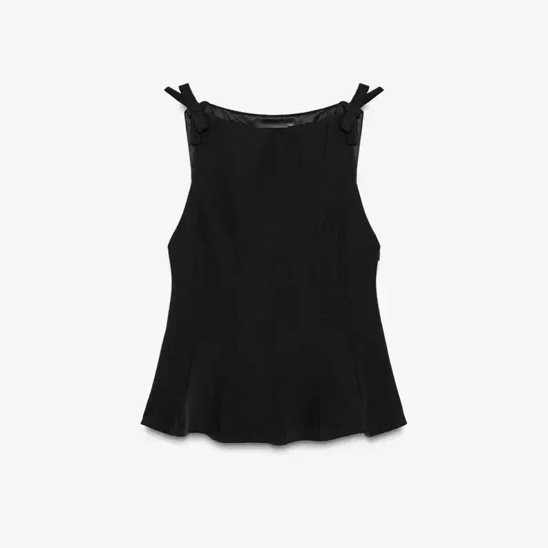 [BUNJANG] Zara Ribbon Peplum Bustier Blouse / 자라 리본 페플럼 블라우스 뷔스티에