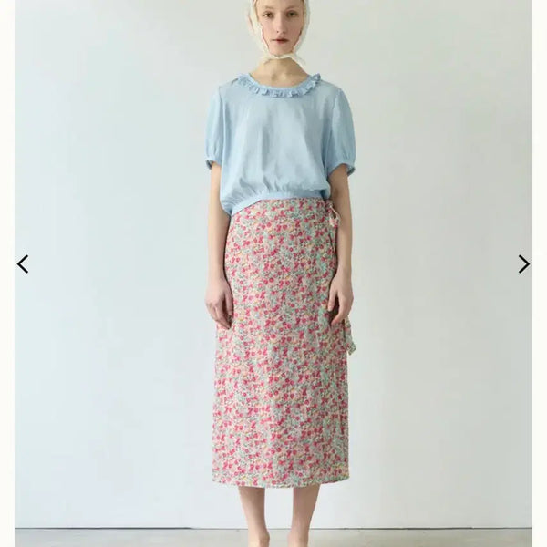 [BUNJANG] Sienne Smokie Frill Top (Blue) / 시엔느 Smokie Frill Top (Blue)