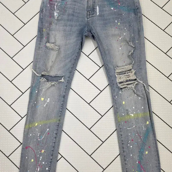 [BUNJANG] Amiri Paint Splatter Thrasher Men's Jeans Size 31-32 / 아미리 페인트 스플래터 트래셔 남성 청바지.   싸이즈 31~32