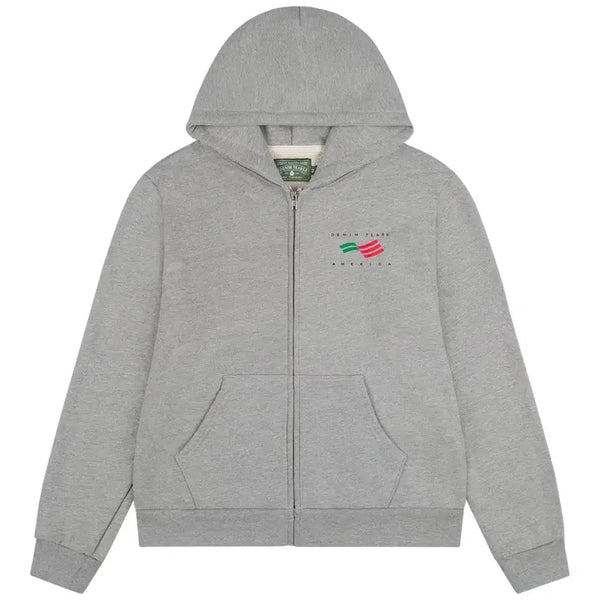 [BUNJANG] Denim Tears America Sportswear Zip Hoodie Grey / L] 데님티어스 아메리카 스포츠웨어 후드 집업 그레이