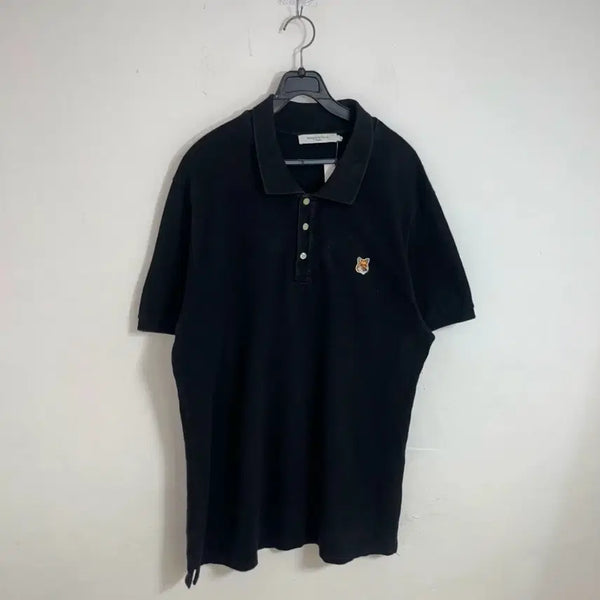 [BUNJANG] Maison Kitsuné Black Polo Shirt XL / 메종키츠네 반팔 카라티 블랙 정품 XL(105)