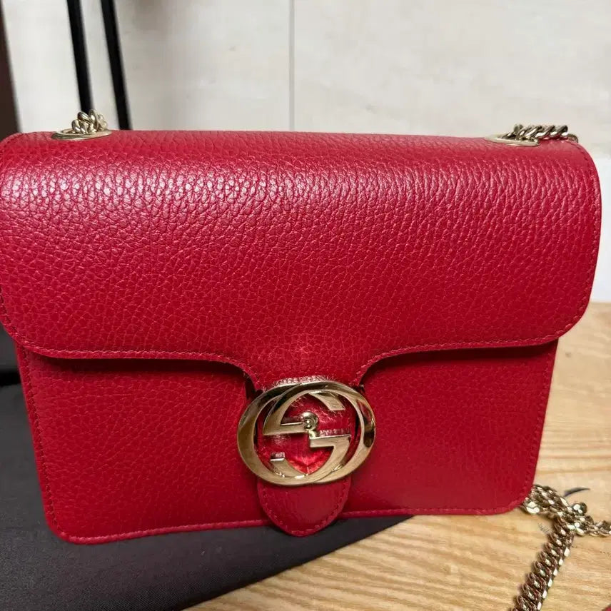 [BUNJANG] Gucci Interlocking GG Chain Bag Red / 구찌 인터로킹 GG체인백 레드(정품)