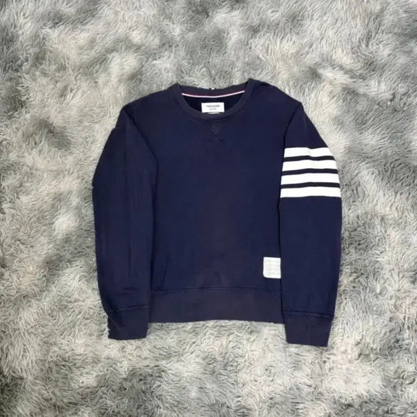 [BUNJANG] Thom Browne Striped Sweatshirt Navy / 톰브라운 사선 맨투맨 남색