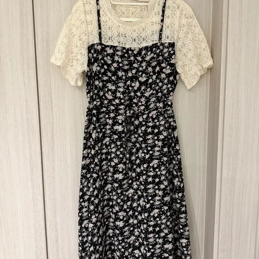 [BUNJANG] SOUP Flower Pattern Layered Dress / SOUP 플라워 패턴 레이어드 원피스