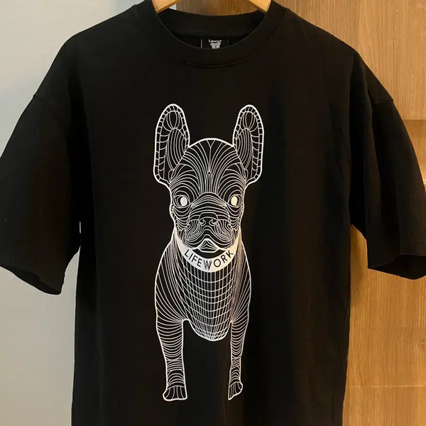 [BUNJANG] Life Work French Bulldog T-Shirt / 라이프워크 프렌치불독 반팔티