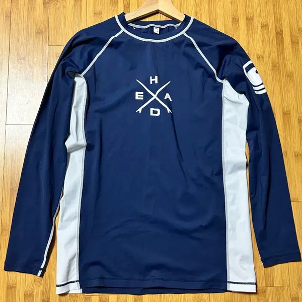 [BUNJANG] HEAD Rash Guard Top Navy White Accents Size 100 / 헤드 HEAD 래쉬가드 상의 100