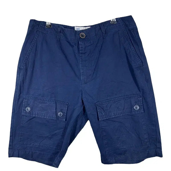 [BUNJANG] Blue Cargo Half Pants / 블루 카고 하프 팬츠 포켓 반바지 워크웨어 아웃도어 바지 [32 82 cm]