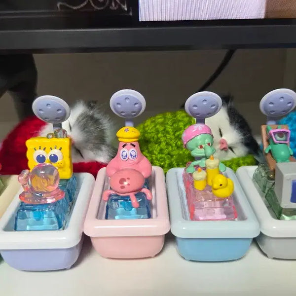 [BUNJANG] SpongeBob Keycap Keychain 5-Set / 스폰지밥 키캡키링 5종 세트 _ 봉지 미개봉