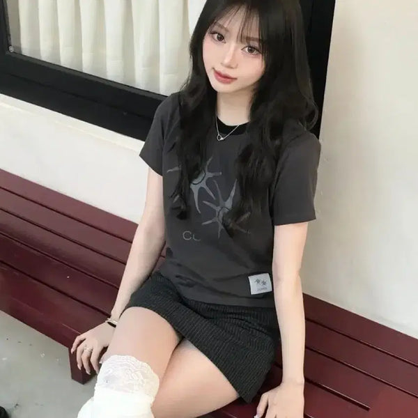 [BUNJANG] KOIRIES Soluna Short-Sleeve T-Shirt Charcoal / [새상품]코이리스 솔루나 반팔 티셔츠 차콜