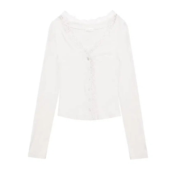 [BUNJANG] Glishier Cream Donut Cardigan White + Camisole Set / 클리시어 크림도넛 시어 가디건 화이트+나시