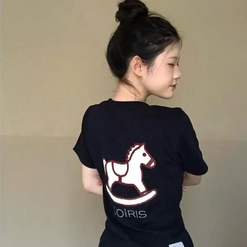 [BUNJANG] Coirris Crayon Pony Short-Sleeve T-Shirt Navy / [새상품] 코이리스 크레용 포니 반팔티 네이비