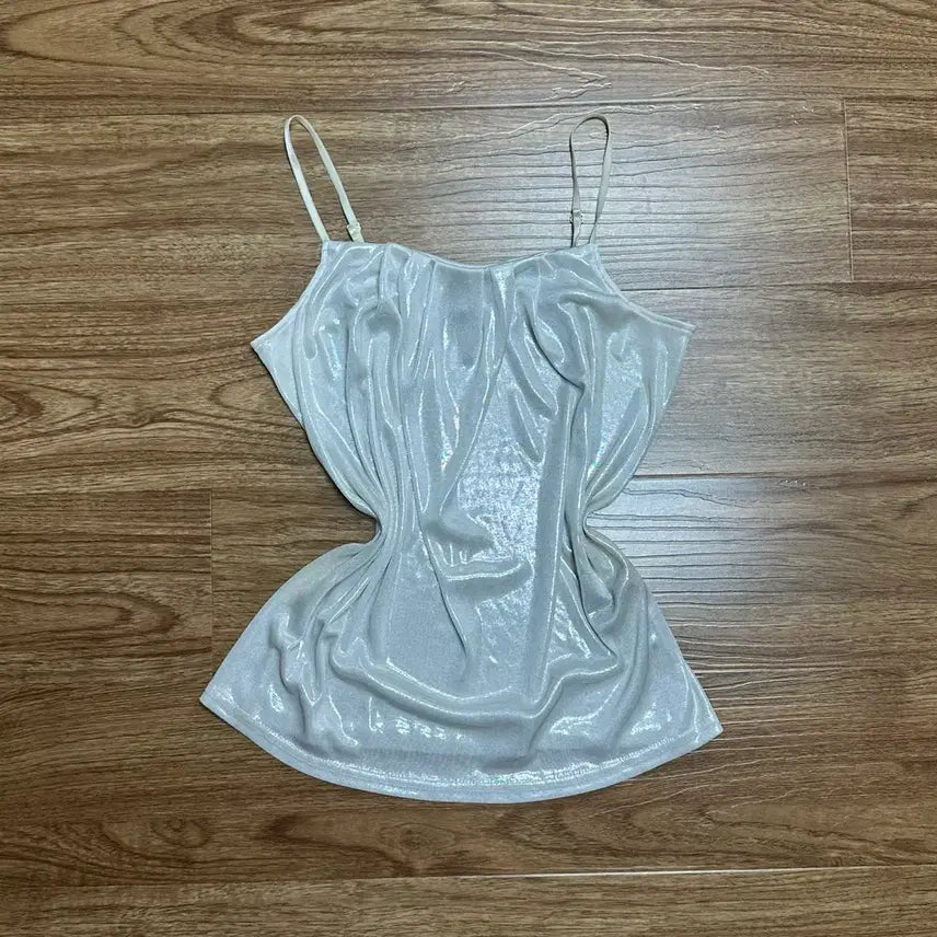 [BUNJANG] Vintage Hologram Tank Top Sleeveless / 빈티지 홀로그램 나시 슬리브리스 오리엔탈 히메갸루 로걀 라떼 슈가슈가룬 오네갸루 긱시크 고딕 고스 그런지 페어리 발레코어 와투케 스나계