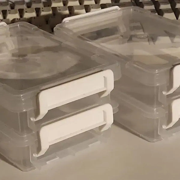 [BUNJANG] Daiso Transparent 2-Tier Storage Box Set (2 units) / [나눔] 다이소 투명 2단 수납함 정리함 2개 일괄