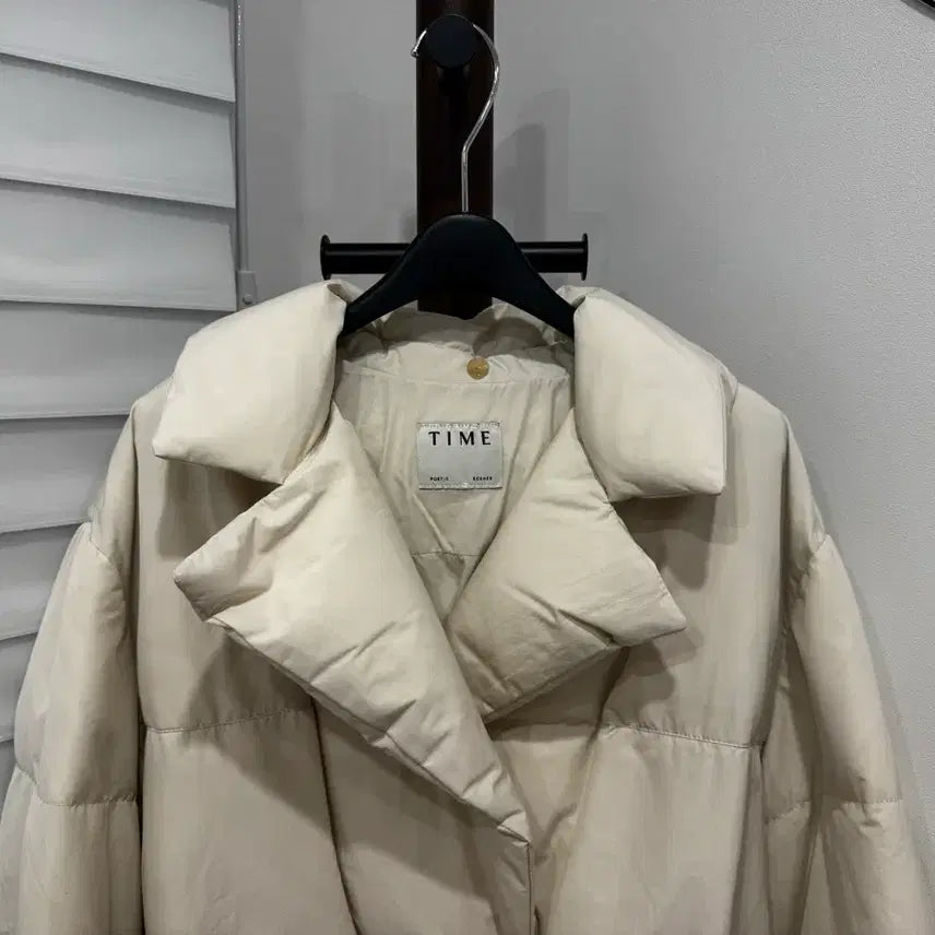 [BUNJANG] Time Hooded Goose Down Puffer Jacket Cream Ivory / 타임 후드 구스 패딩 (거의 새상품)