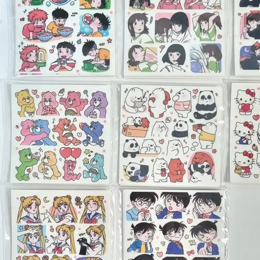 [BUNJANG] Studio Ghibli, Sanrio, Care Bears, Detective Conan, Sailor Moon Printed Stickers / 지브리 산리오 케어베어 명탐정코난 세일러문 인쇄스티커 인스