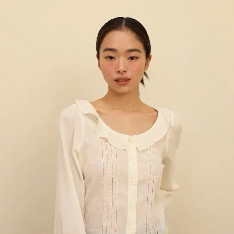[BUNJANG] TANNAT Wave Collar Blouse / 타낫 TANNAT Wave collar blouse (새상품)