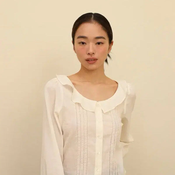 [BUNJANG] TANNAT Wave Collar Blouse / 타낫 TANNAT Wave collar blouse (새상품)