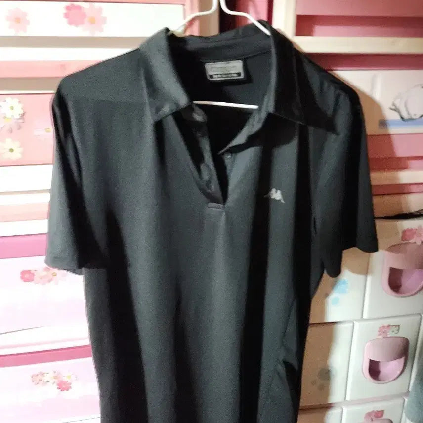 [BUNJANG] Kappa Short Sleeve Polo Shirt Black / 카파 반팔 카라티 블랙부드러운재질 일반66넉넉세탁완료