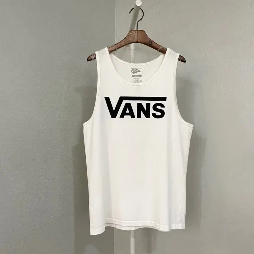 [BUNJANG] Vans White Cotton Women's Mango Print Sleeveless T-Shirt / 반스 화이트면 여자망고 프린팅러닝 나시티