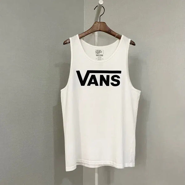 [BUNJANG] Vans White Cotton Women's Mango Print Sleeveless T-Shirt / 반스 화이트면 여자망고 프린팅러닝 나시티