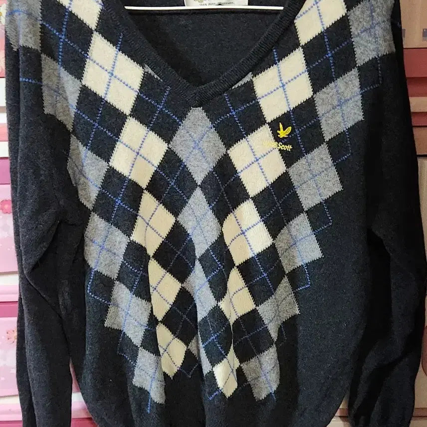 [BUNJANG] RAILE & SCOTT Argyle Knit Size 105 / 라일앤스코트 아가일 니트 105넉넉할듯 세탁완료