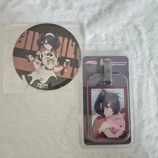 [BUNJANG] NIDOGIRL Overdose Pop-up Cafe Collaboration Coaster & Nametag Bundle Set / 니디걸 오버도즈 팝업 콜라보 카페 아메 굿즈
