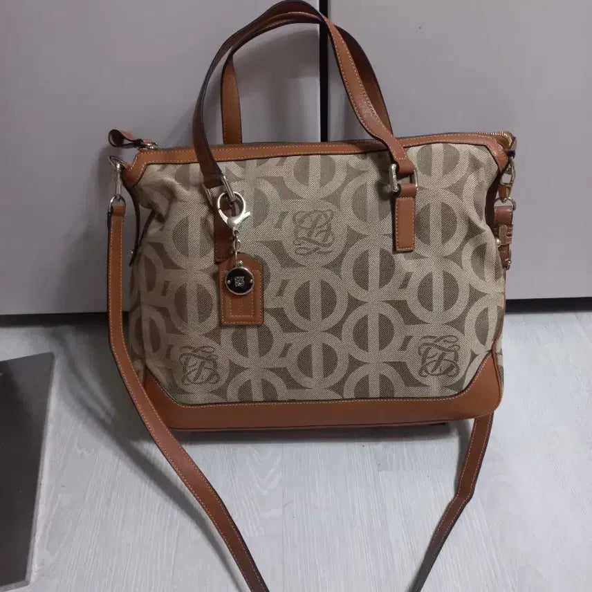 [BUNJANG] Louis Quatorze Lambskin & Fabric Tote Bag / Crossbody Bag / 루이까또즈 램스킨+패브릭 토트백 겸 크로스백