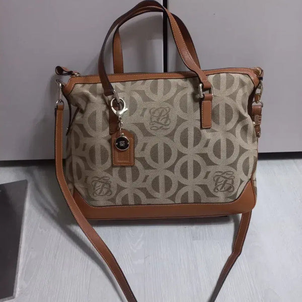 [BUNJANG] Louis Quatorze Lambskin & Fabric Tote Bag / Crossbody Bag / 루이까또즈 램스킨+패브릭 토트백 겸 크로스백