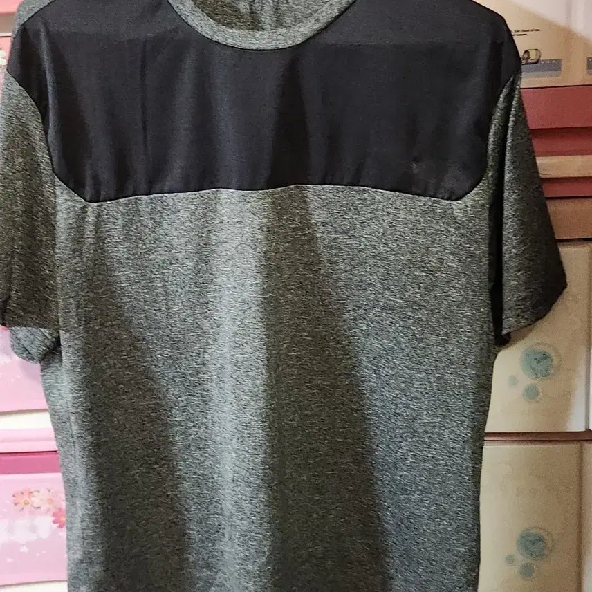 [BUNJANG] Kim Young Joo Men's Short Sleeve T-Shirt Grey/Black / 킴영주남성 반팔 티셔츠 그레이/블랙 세탁완료