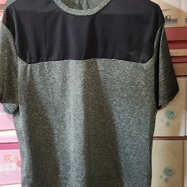 [BUNJANG] Kim Young Joo Men's Short Sleeve T-Shirt Grey/Black / 킴영주남성 반팔 티셔츠 그레이/블랙 세탁완료