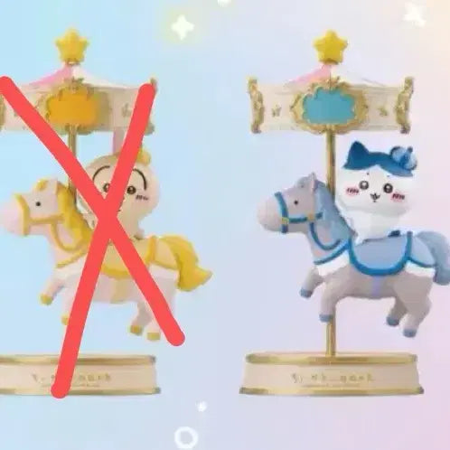 [BUNJANG] Chiikawa Hong Kong Carousel Figure Set (4 Types) / 치이카와 홍콩 회전목마 피규어 치이카와 하치와레 모몽가 4종 개별가